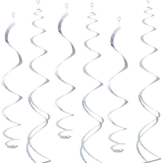 30Pc Gold and Black Party Party Swirl Decorations Foil Swirl Hanging Decoration Plastic Streamer for Ceiling 22 In