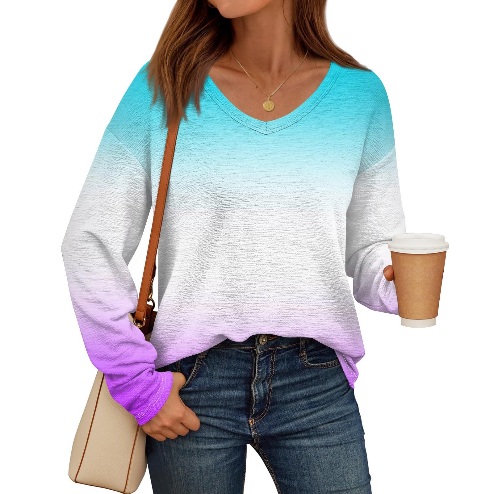 Женские рубашки с длинным рукавом и V-образным вырезом — фото 5