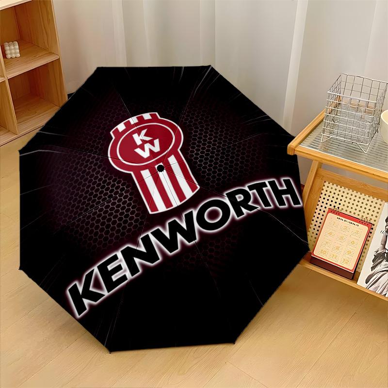 Kenworth Print 8?Ribs Automatic Umbrella Wind Resistant Lightweight Folding Umbrella For Outdoor Travel