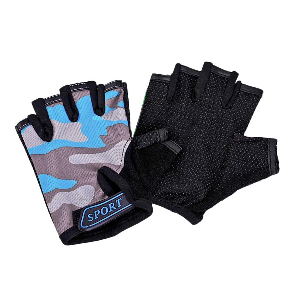 Children's Cycling Camouflage Children's Half Finger Cycling Gloves High Elastic Anti-Slip Cycling Gloves Cycling Equipm Practical Use