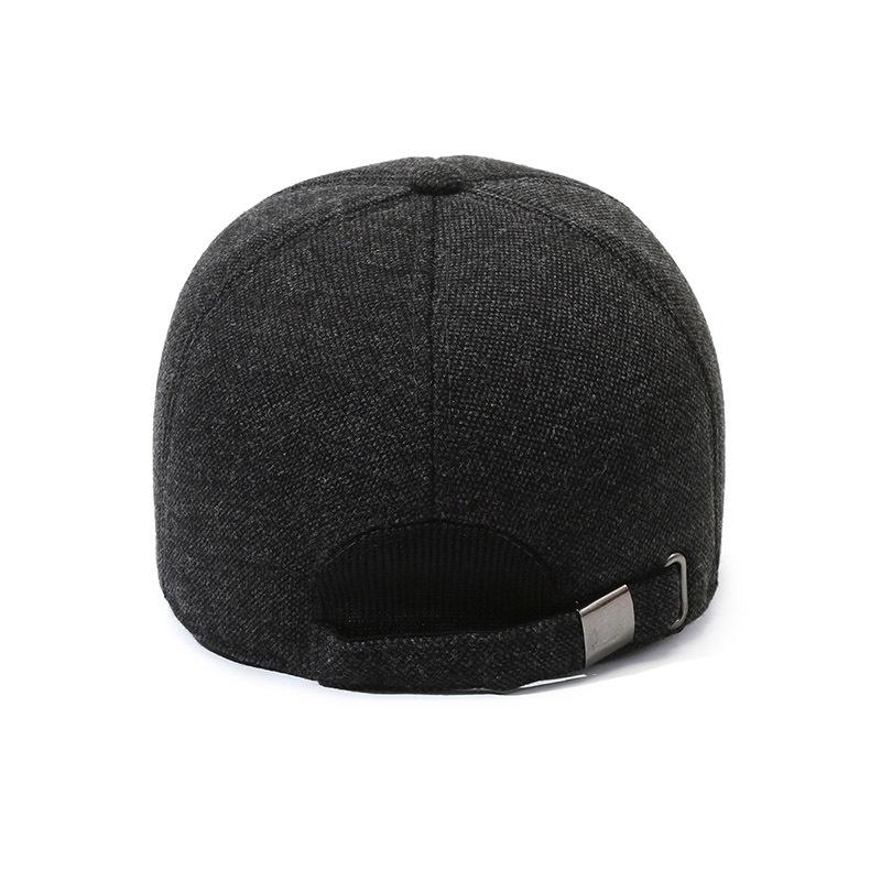 Men's Hats Autumn and Winter Middle-aged and Elderly Thickened Ear Protectors and Warm Peaked Caps Outdoor Woolen Cold-proof Dad Cotton Hats