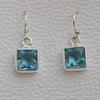 Solid 925 Sterling Silver Blue Topaz Gemstone Handmade Boho Designer Wedding Anniversary Gift Earring
