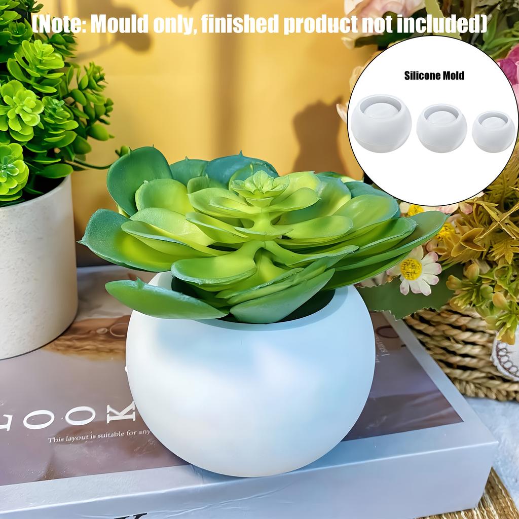 Round Flower Pot Silicone Mould 3 Sizes DIY Succulent Vase Round Candle Cup Mould Craft Making Supplies Stucco Concrete Resin Storage