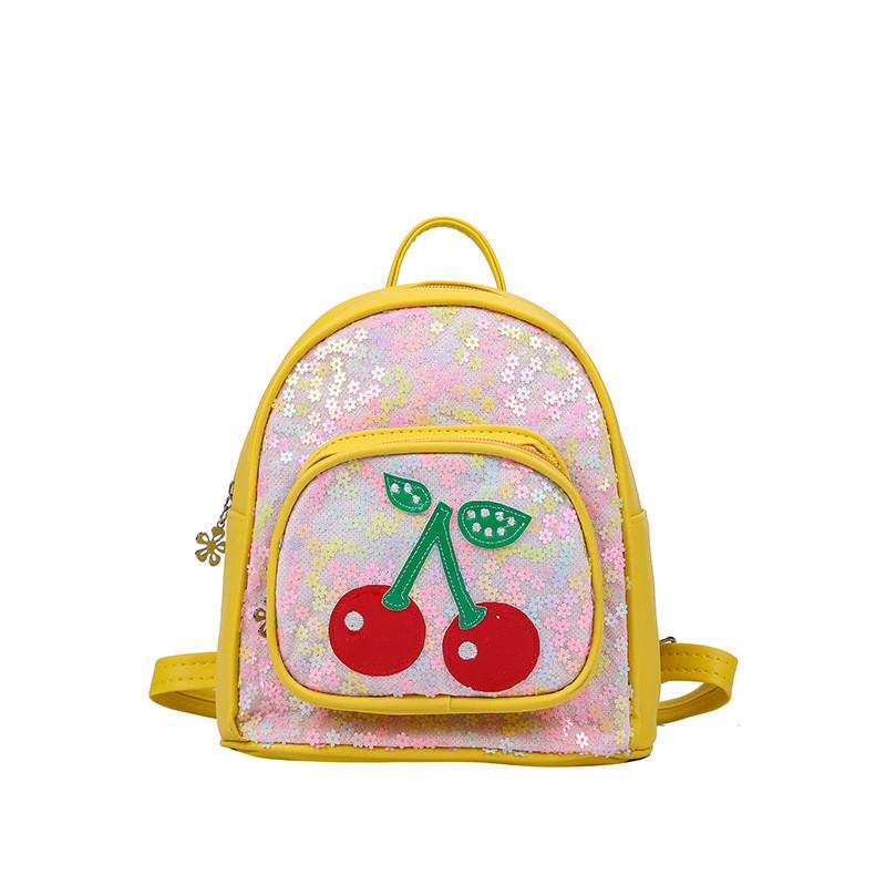 Cute And Stylish Cherry Design Pu Leather Backpack For Girls With Breathable Durable Features