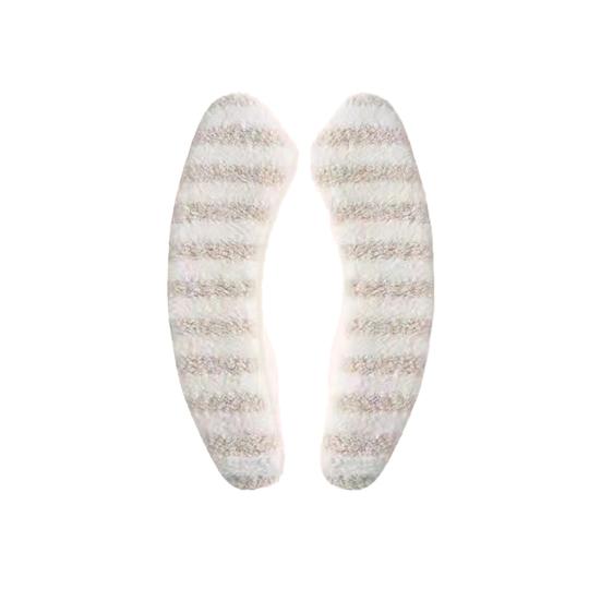 1 Pair Toilet Mat Striped Pattern Thickened Design Plush Warm Toilet Seat Protector Easy Installation Bathroom Mat