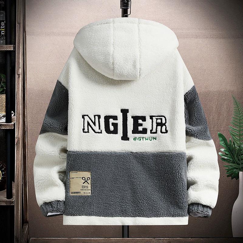 Autumn and Winter Lamb Fleece Jacket Men's Winter Loose Trend Youth Students Thickened Men's Jacket