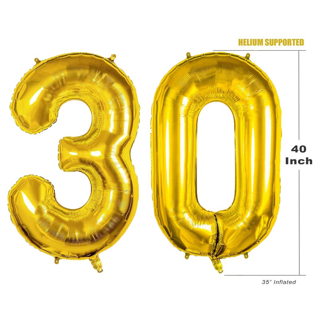 40inch Giant Golden Digital Balloon  0-9, Anniversary Party Decoration, Birthday Balloon