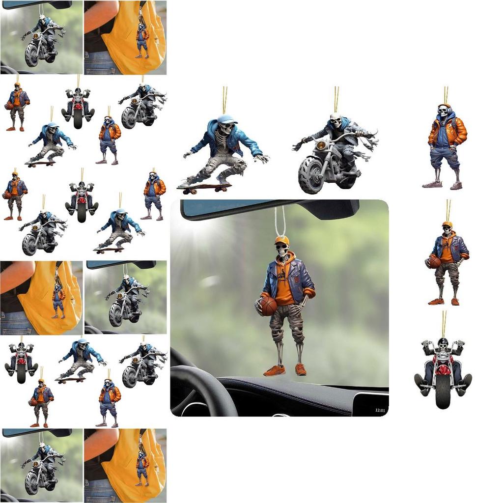 Unique Acrylic Cartoon Car Hanging Decoration Halloween Christmas Tree Ornaments Festive Home Decor