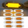 10 Stück Wasserdichte 16-LED Anhänger Wohnmobil Seitenmarkierungs-Blinker Leuchten Chrom 12V-24V LED Seitenspiegel Markierungslicht für Sattelzüge
