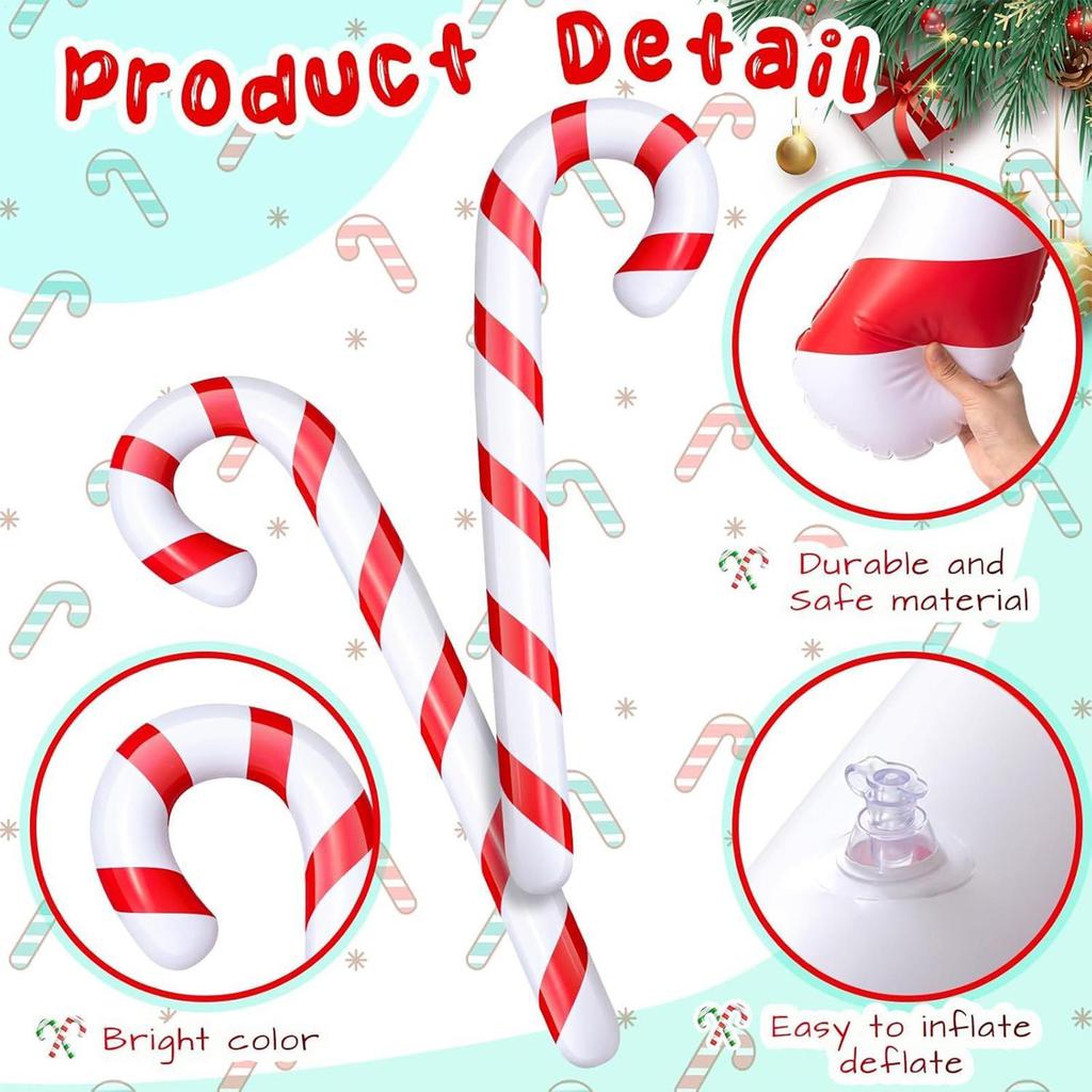 Giant Candy Cane Decorations Inflatable Giant PVC Holiday Outdoor Decor Large Christmas Candy Canes Decorations For Yards