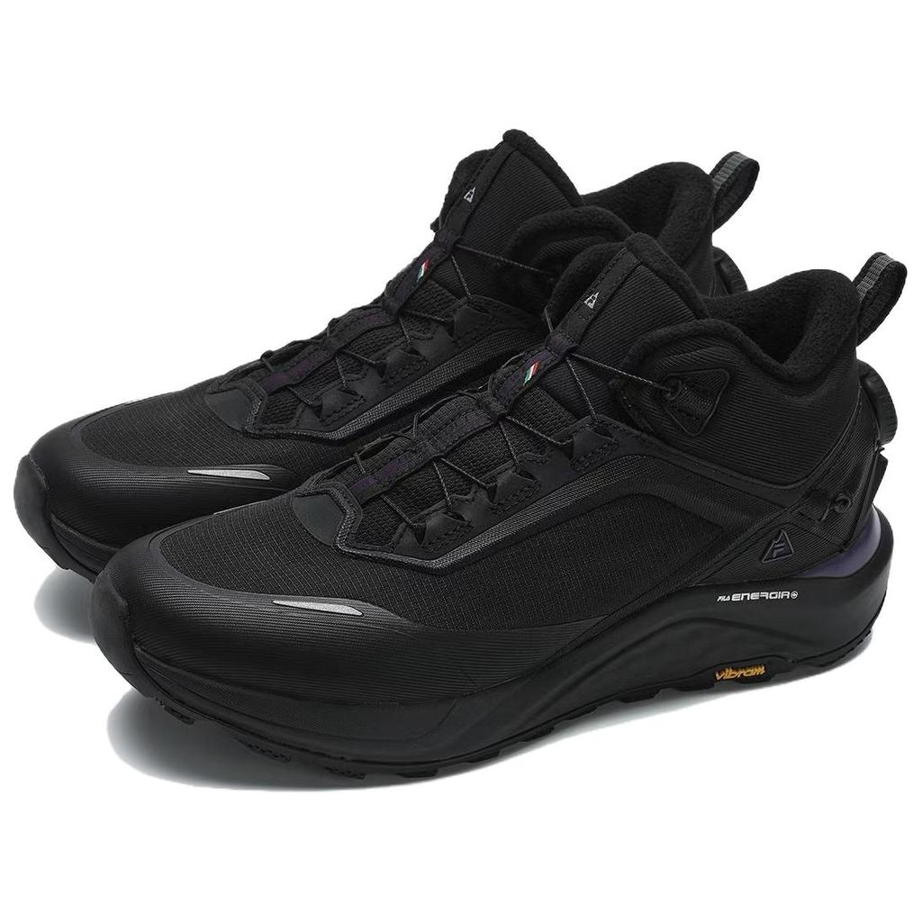 Fila Boa Wolf Simple Comfortable Fleece Mid-Top Outdoor Functional Shoes Women Shoes Black A12W441217FBK
