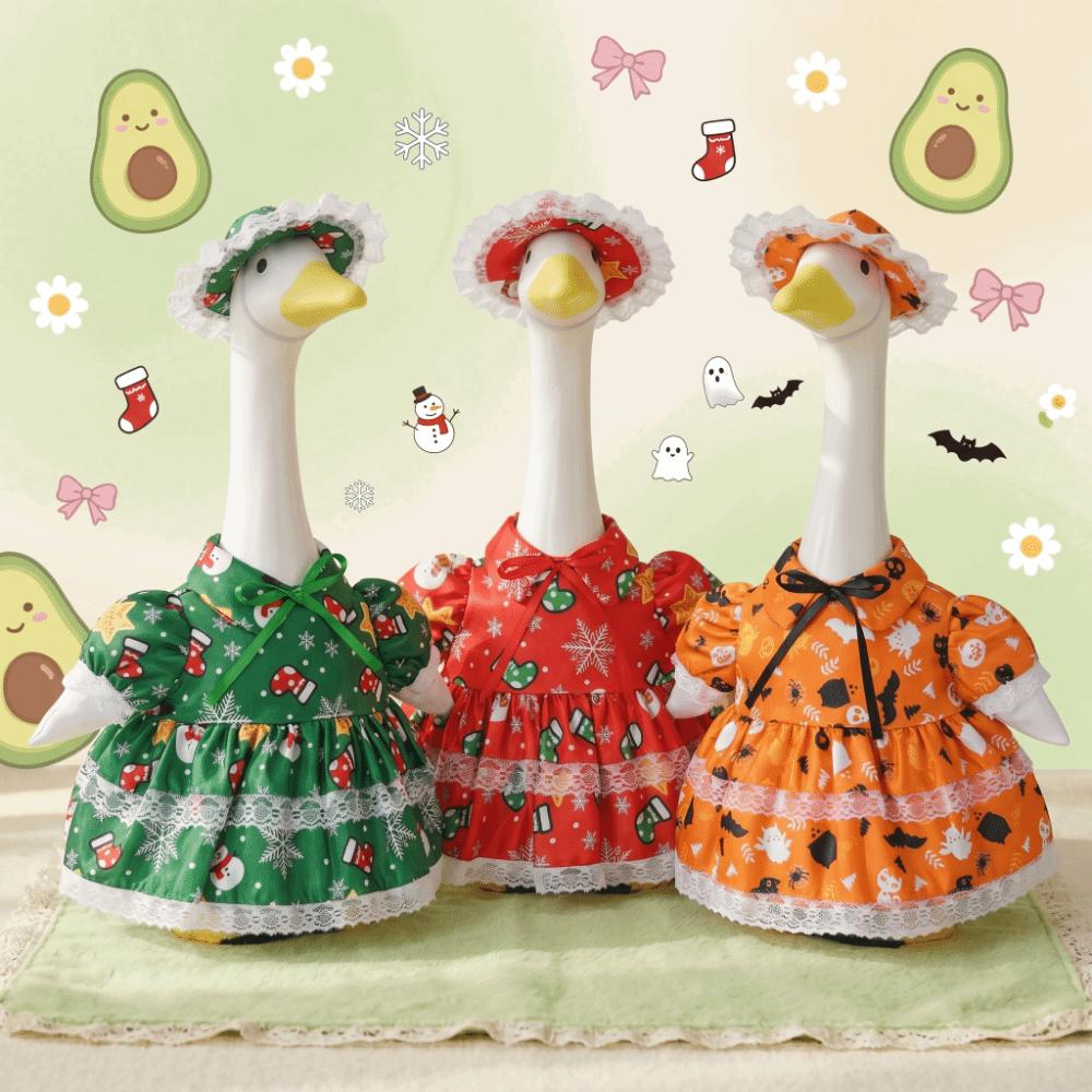 Country Style Porch Goose Clothes Removable Clothing Porch Goose Dress  Home Decorative