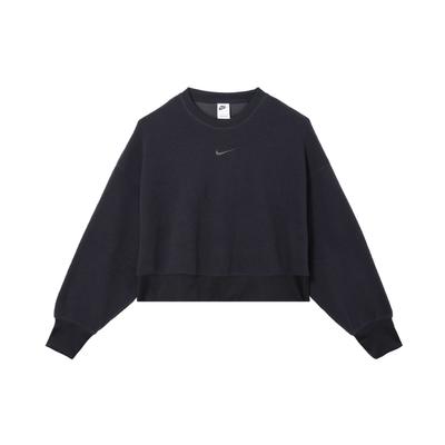Logo Printed Pattern Crew Neck Pullover Long Sleeve Sweatshirt Women Sweatshirt Black DQ6845-010
