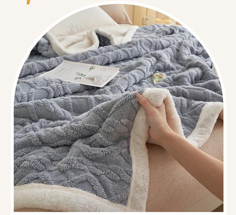 Autumn & Winter Taff Velvet Coral Fleece Blanket for Sofa or Office