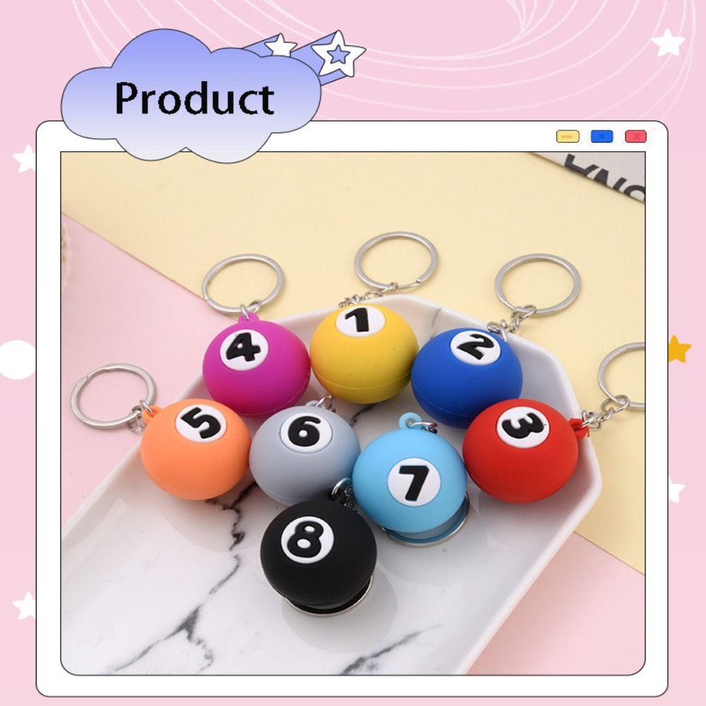 Wear-resistant Billiards Keychain Round Pendant Simplicity Number Beads