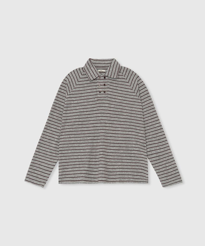 Nihi Soft Stripe Pique Tee (Melange Gray)