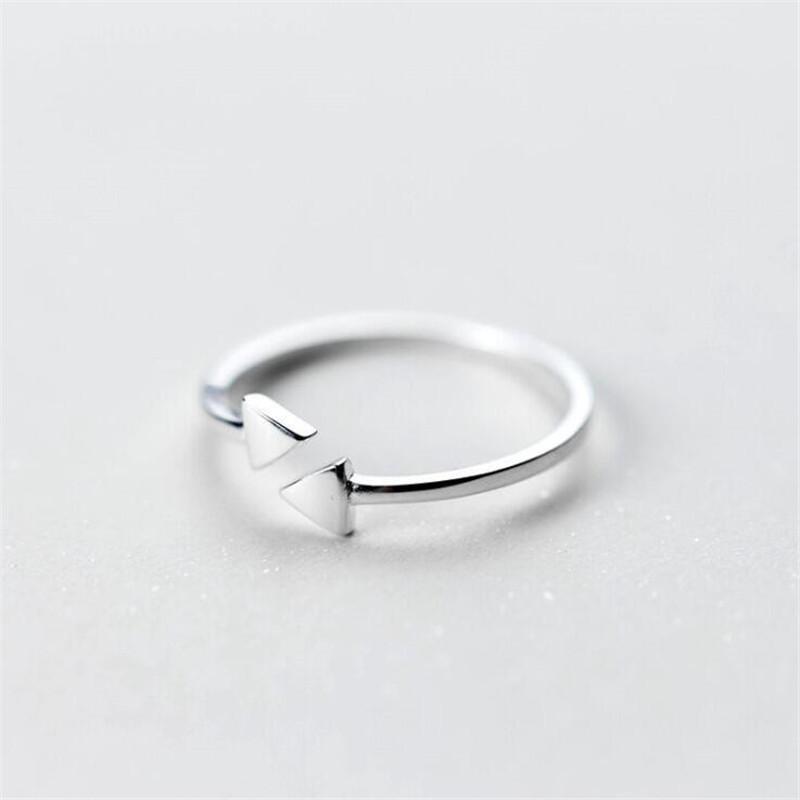

New Simple Triangle Temperament 925 Sterling Silver Jewelry Personality Geometric Popular Opening Rings TYB001 серебряный