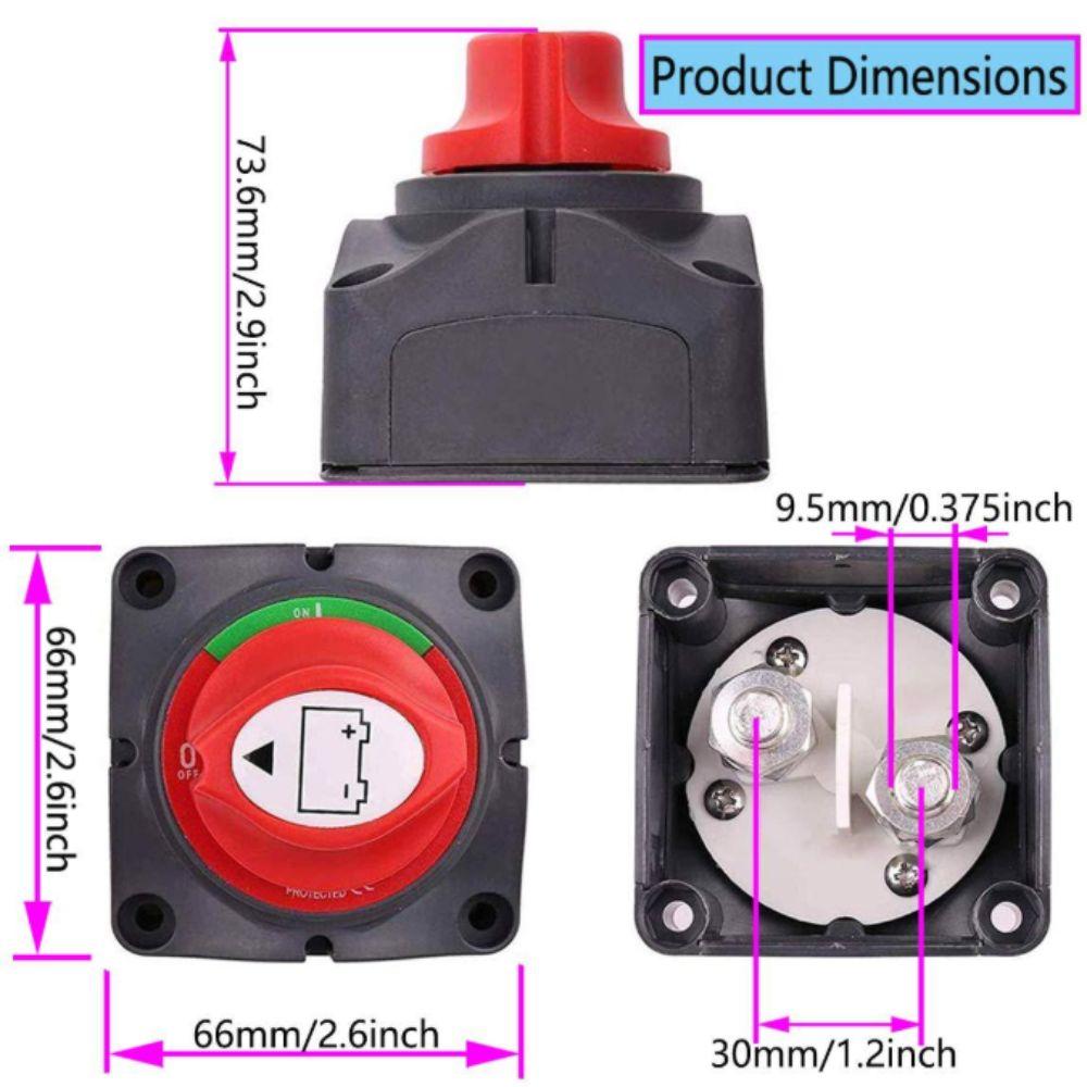 2 Position Battery Disconnect Switch 2 Pin Rotary Switch Battery Selector Switch For Marine
