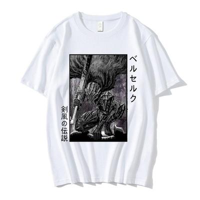 Divertida Camiseta Anime Berserk Guts Espadachín Gatsu Sacrificio Zodd Manga Algodón Manga Corta Cuello Redondo Camiseta Hip Hop
