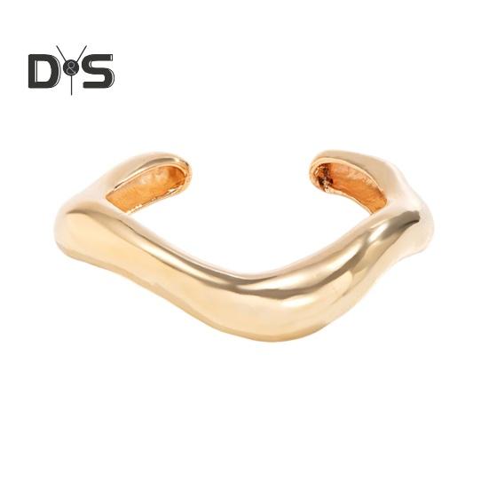 Gold Silver Bangle Bracelets Hiphop Wide Cuff Bangle Bracelet Irregular Wave Armband Jewelry for Women And Men