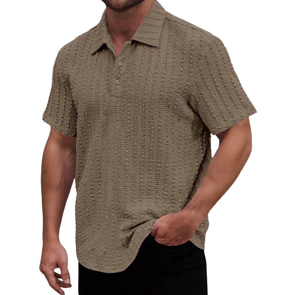 Men's Casual Zip-Up Short-Sleeve Top