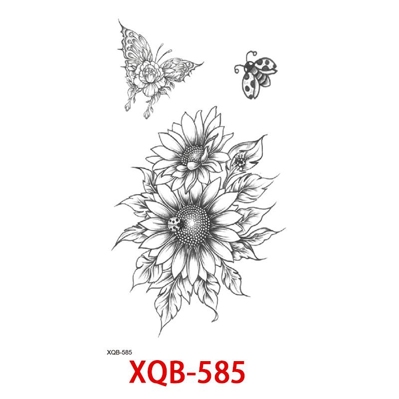 Small Full Arm Tattoo Sticker, Flower Letters, Plain Flower Tattoo Sticker Tattoo