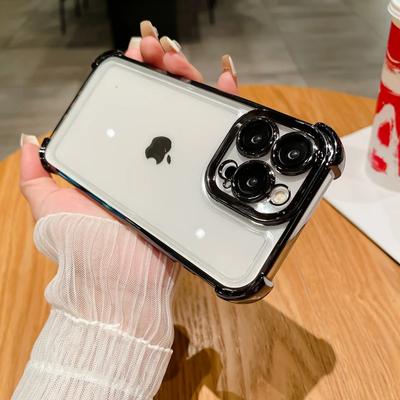 Electroplated Clear Air Bag Protection Lens Film Transparent Case For APPle iPhone 15 14 13 12 11 Pro Max 15 14 Plus Clear Cover