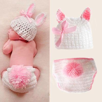 1Set Newborn Boys Girls Cute Crochet Knit Costume Baby Photo Photography Outfits Prop