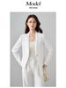 Women's White Lace Long Sleeve Blazer - Slim Fit, Short Style, Versatile for Autumn 2025