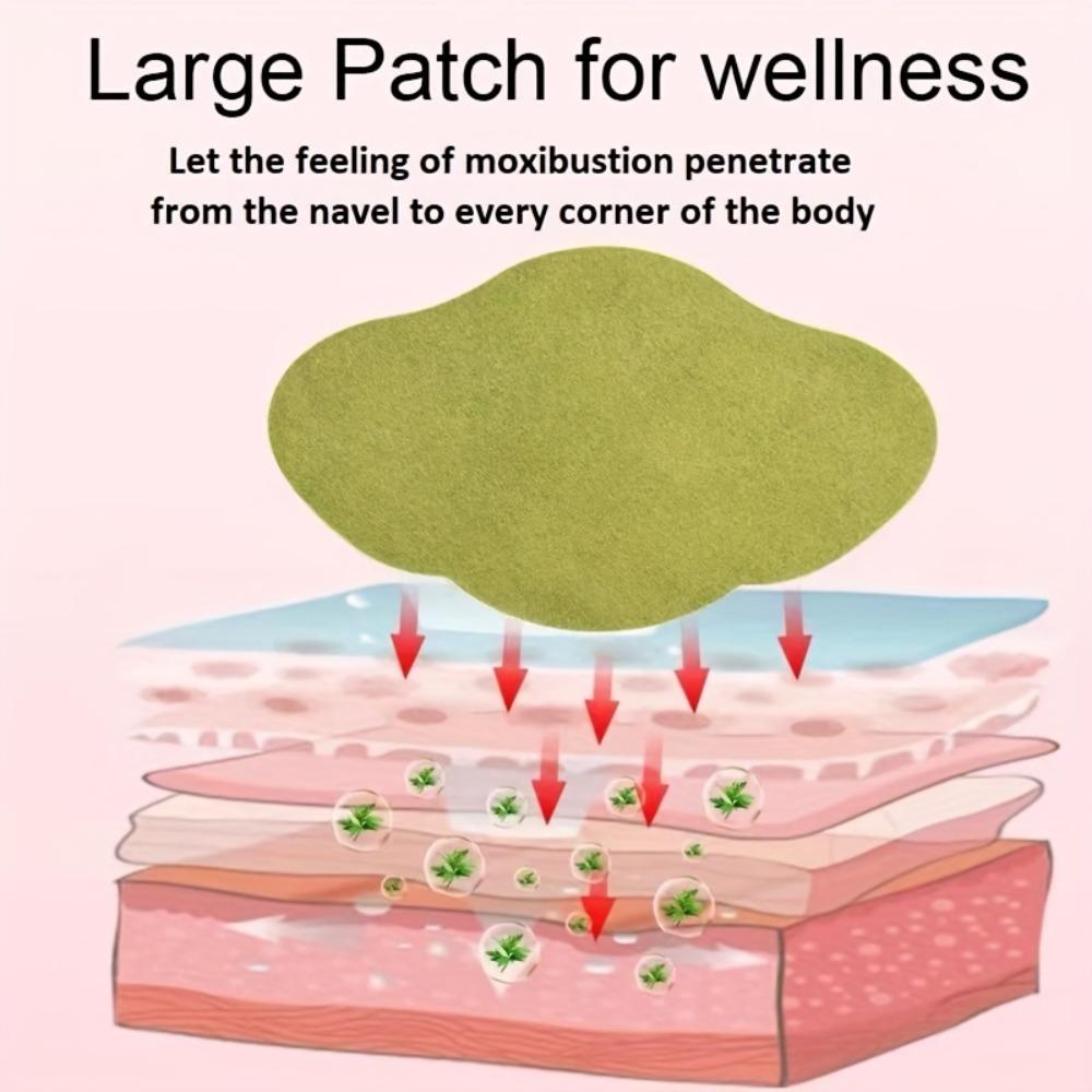 Natural Mugwort Belly Patch 25-Piece- Premium Wormwood Essence Sticker for Moxibustion and Navel Care - Ideal for Warm Abdominal Therapy