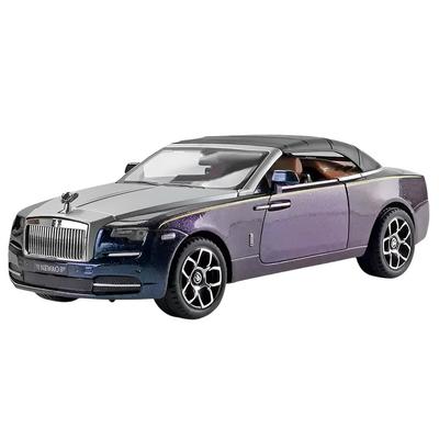 Diecast 1:24 de Mașinuțe Model Rolls-Royce Dawn Decapotabilă cu Tragere Înapoi, Aliaj, Culoare Violet