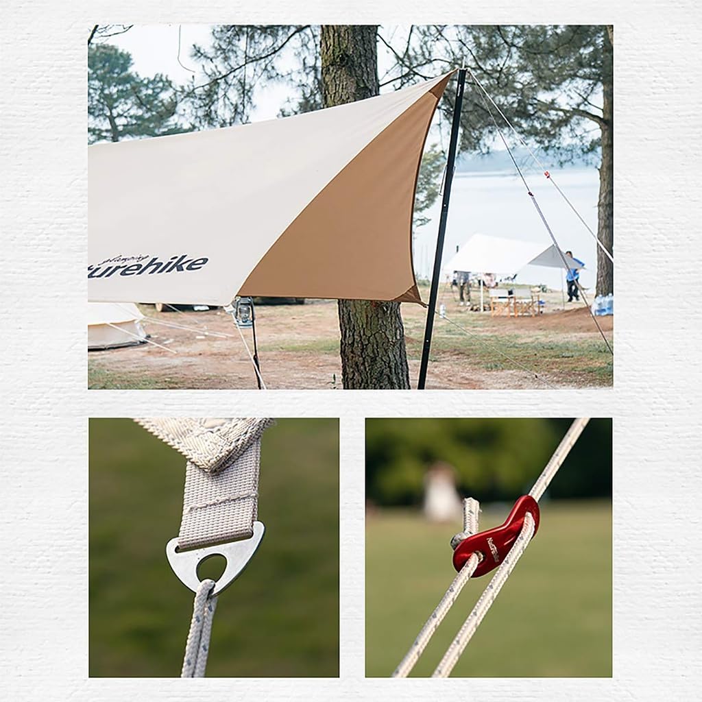 Naturehike Cotton Cloth TC Material Awning Tarp Waterproof Tarp Sunscreen Tear Resistant Durable Lightweight Portable Waterproof Shade Camping Hiking