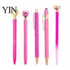 Refillable Metal Ink Pen 5PCS Diamond Ballpoint Pens, with Sparkling Rhinestone Decor, Smooth Press Mechanism Writing Pen, for Kids Adults Stationery