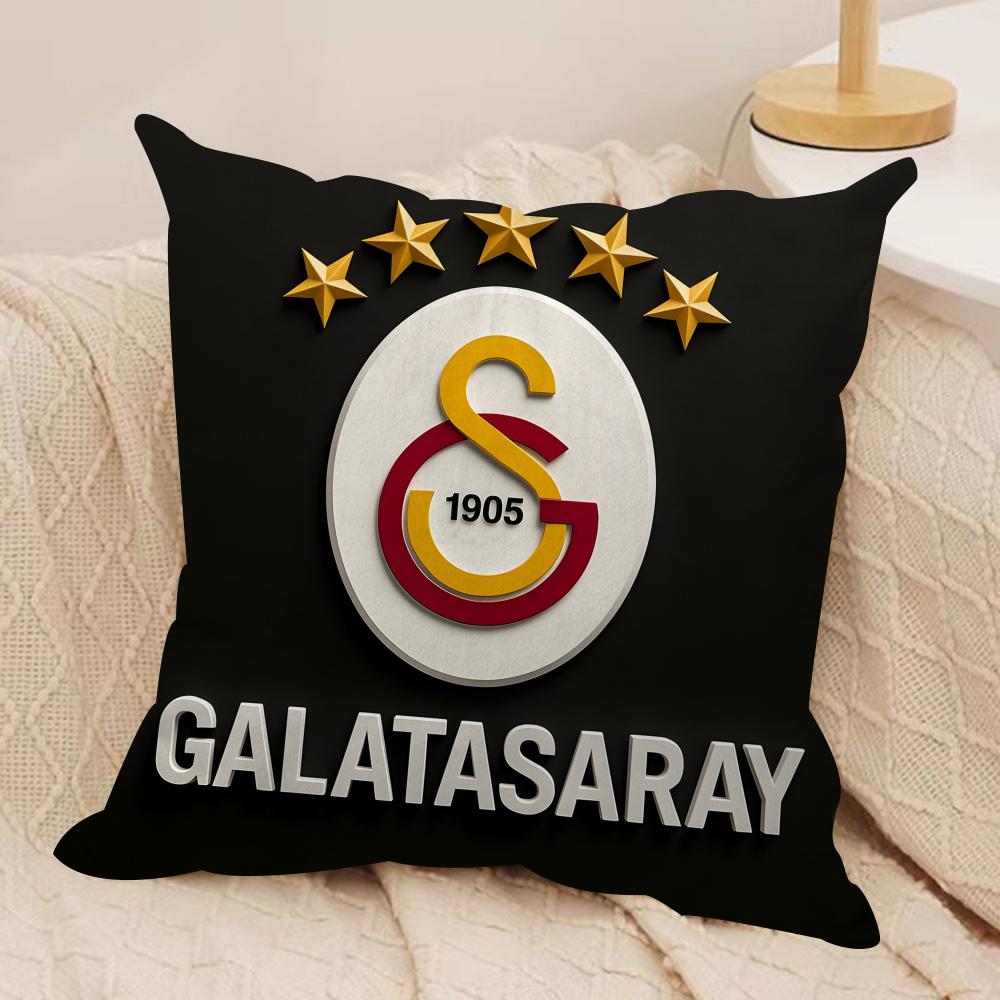 Klubové logo G-GalatasarayS Povlak na polštář Měkká plyšová látka Oboustranně potištěný potah na polštář na pohovku pro všechna roční období Dekorace do domácnosti Dárek