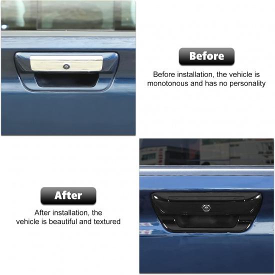 RT-TCZ Rear Trunk Door Tailgate Handle Cover Trim Decoration Accessories for 2018 2019 2020 2021 2022 Dodge Ram 1500 (Black)