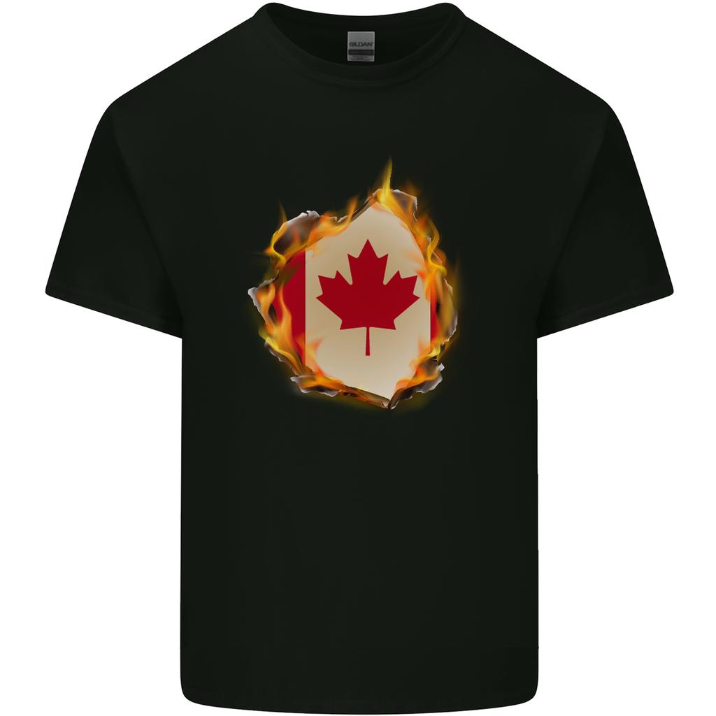 The Canadian Maple Leaf Flag Fire Canada Unisexs Light Cotton TShirt