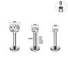 2pcs Titanium 16g Lip Labret Piercing Crystal Ball Monroe Lip Stud Helix Conch Tragus Cartilage Earrings 2/3/4mm CZ Body Jewelry