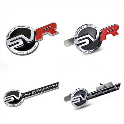 1 sztuk 3D metalowa naklejka SV SVR odznaka naklejki z logo Car Styling dla Range Rover Evoque Defender Discovery Auto
