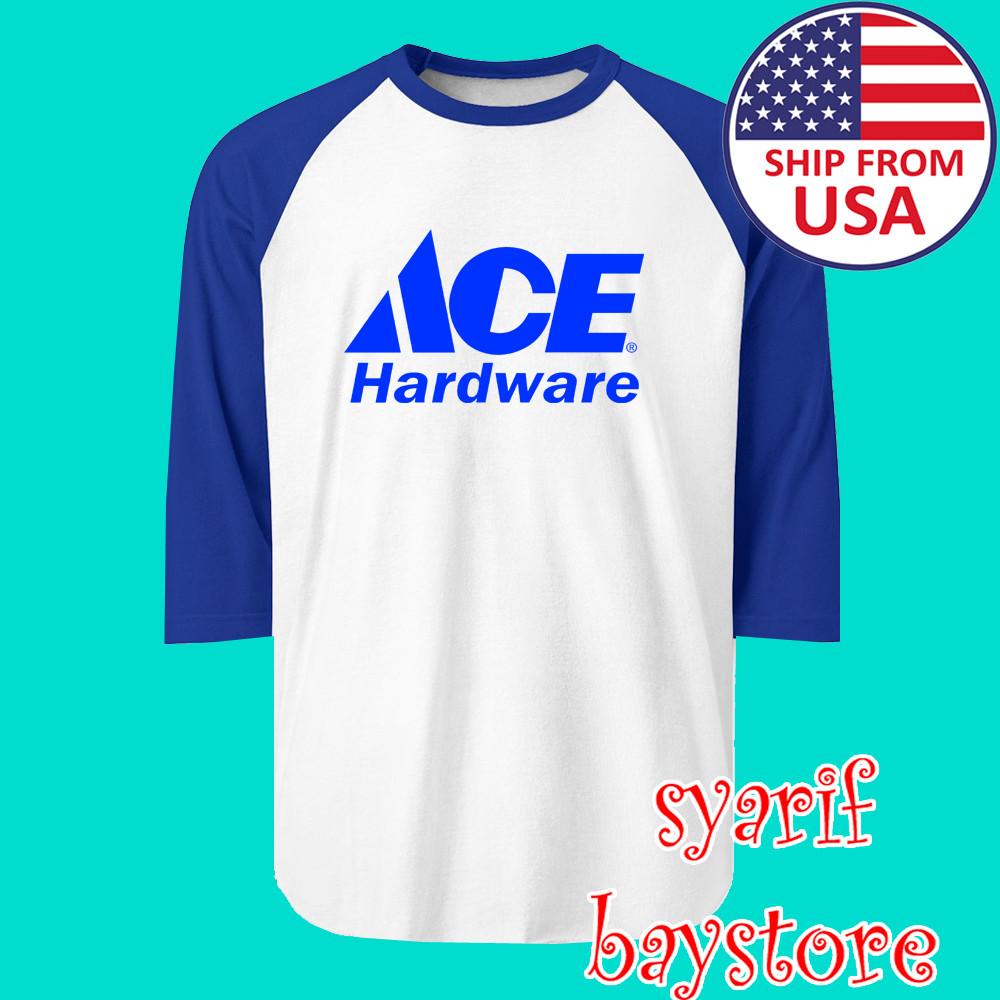 

Ace Hardware Men#039;s Raglan White Blue Size S to 2XL Unisex T-Shirt M