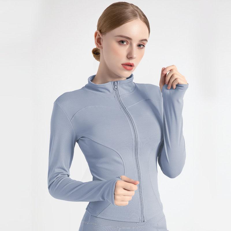 Women‘s Tights Sports Clothes Tracksuits Work Out Fitness Jacket Zipper Long Sleeve Coat Running GYM Yoga Tops