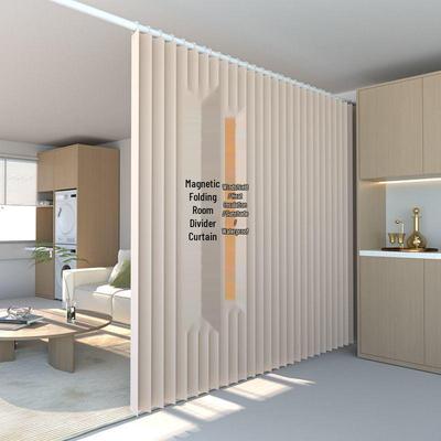 Room Divider No-Drill Folding Door Curtain for Bedroom and Living Room Privacy.