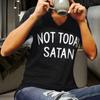 Stylish Women Not Today Satan Tee Comfortable Casual Short Sleeve V-neck Top