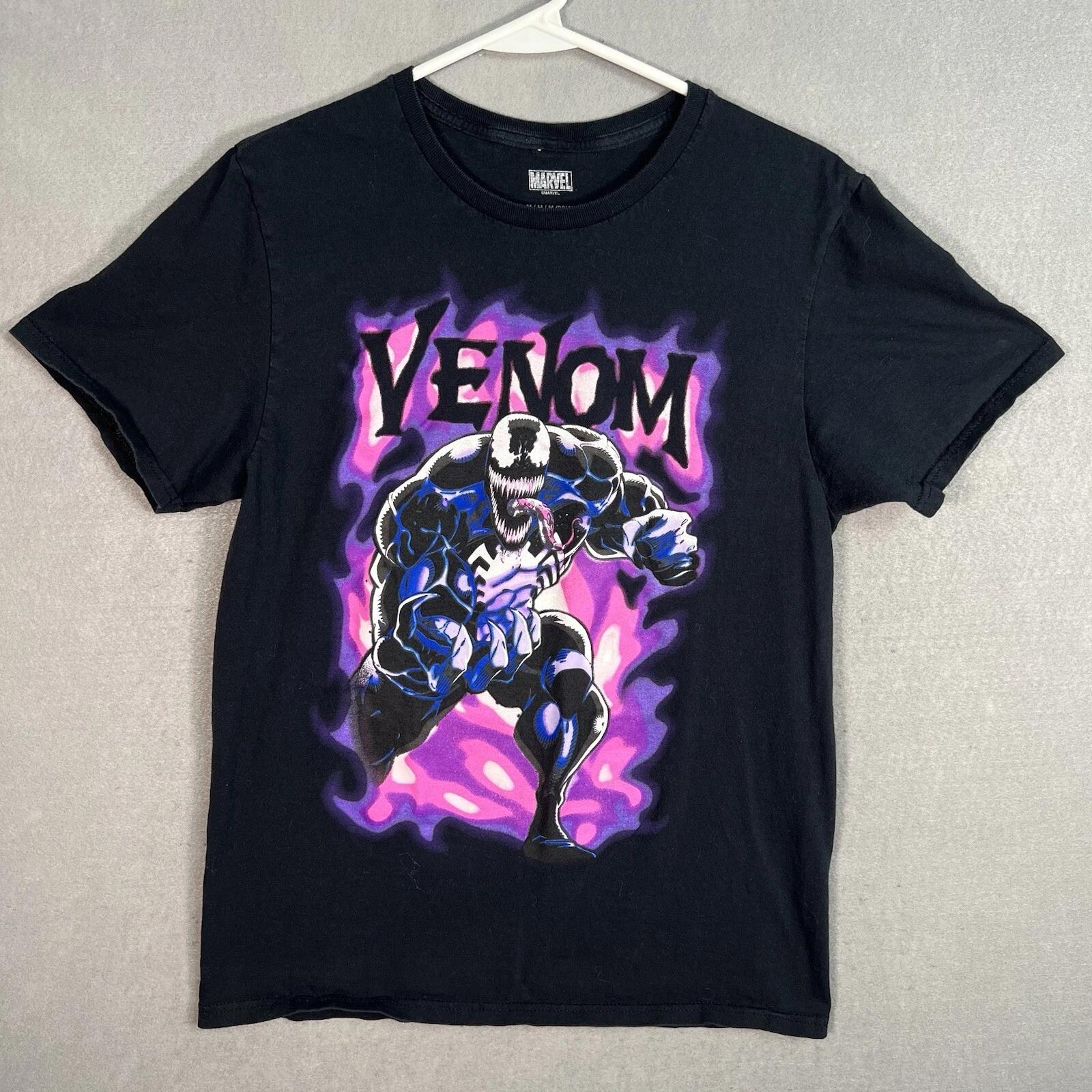 Marvel Comics Venom Spiderman T Shirt Adult Medium (Fits S) Black Mens L