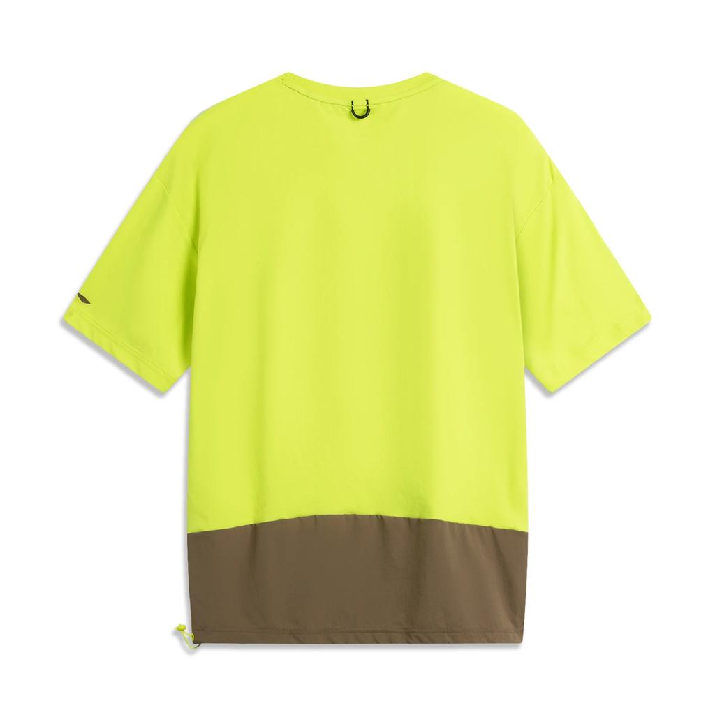 Li Ning CF Splicing Round Neck Breathable Loose Versatile Short Sleeve T-Shirt Men Tops ATSV637-3