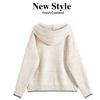 Women's Wool Blend Hooded Half-Zip Knit Top