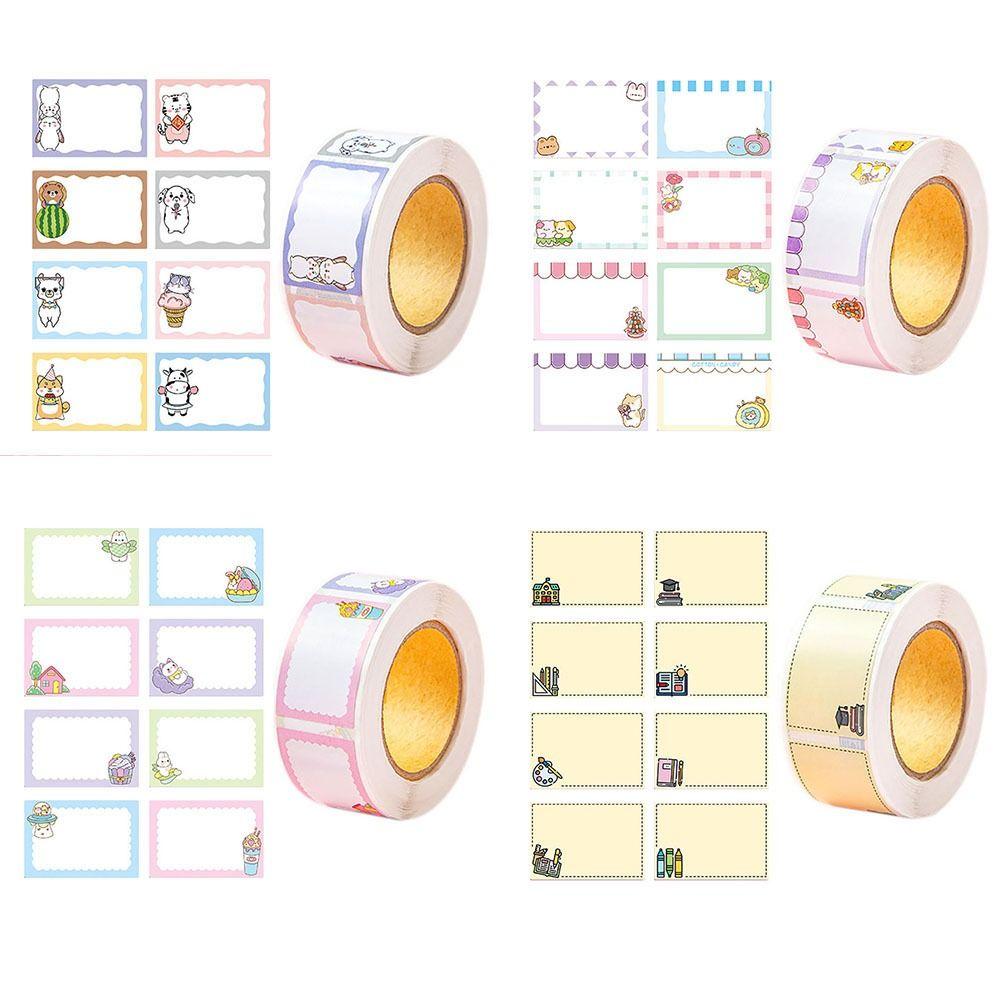 350Pcs/Roll 8 Patterns Name Sticker Custom Tag Sticker Portable Labels Sticker  Office