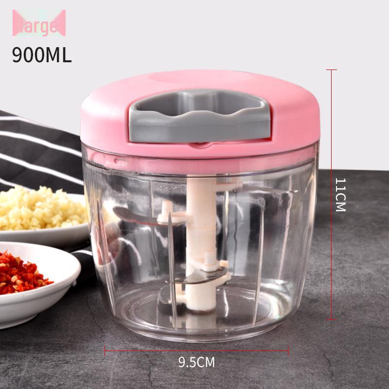 

Многофункциональная чесночница — ручная толкушка, измельчитель и мешалка для использования на кухне 5 Blades 900ml розовый