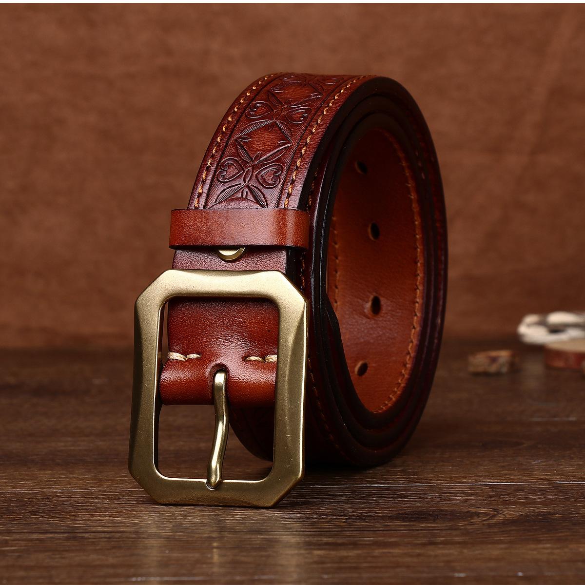 

Новый ретро-стираемый очень толстый уличный ремень из коровьей кожи первого слоя для мужчин, повседневный ремень для мужчин 125cm