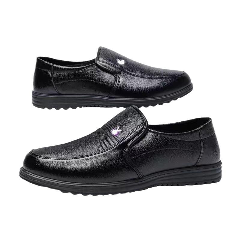 2025 New Men's Shoes Leather Shoes Business Casual Leather Shoes Breathable Soft Sole Middle-aged and Elderly Father Shoes