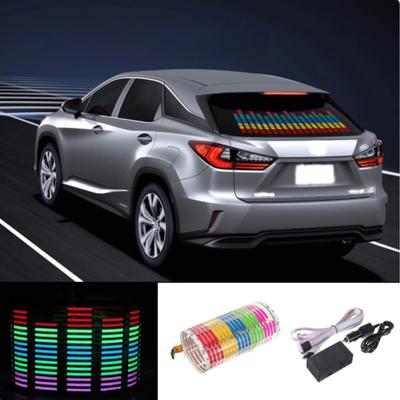 45*11 cm Auto LED Musik Rhythmus Flash Licht Sound Aktiviert Sensor Equalizer Heckscheibe Aufkleber Styling Neon Lampe